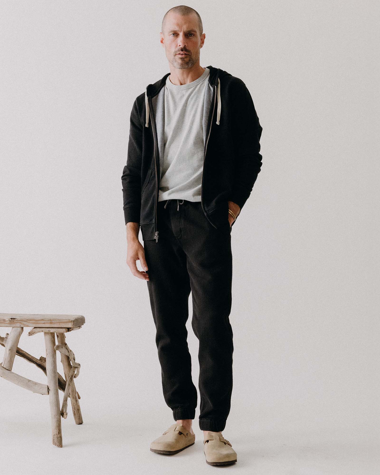 The Apres Pant in Black Indigo Sashiko - Image 2