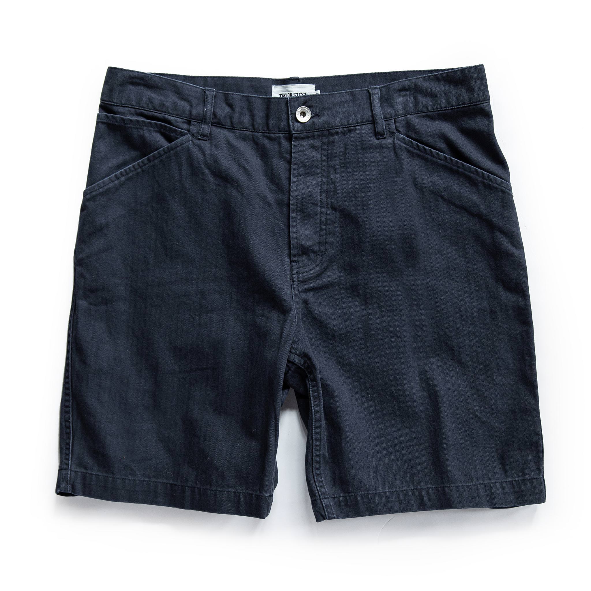 The Camp Short in Navy Herringbone