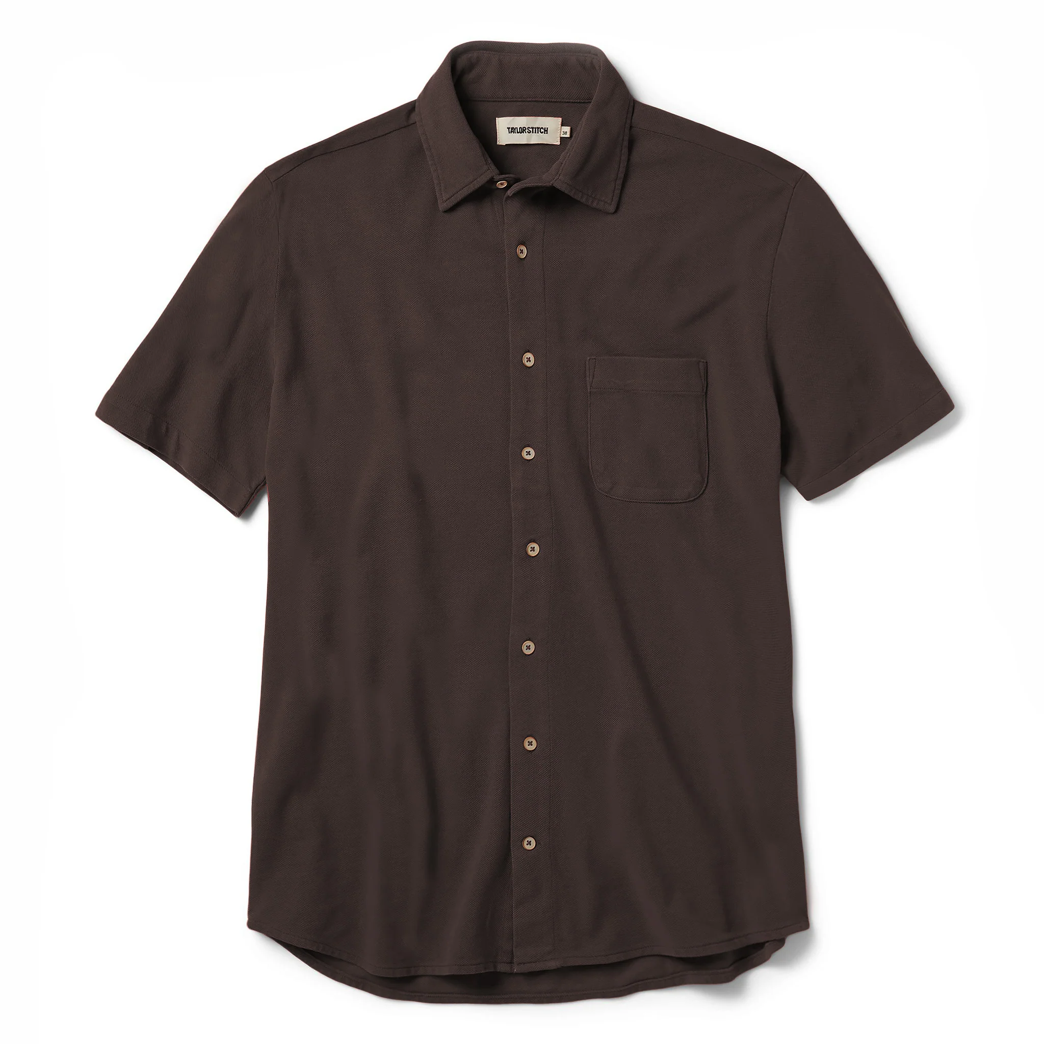 The Short Sleeve California in Espresso Pique