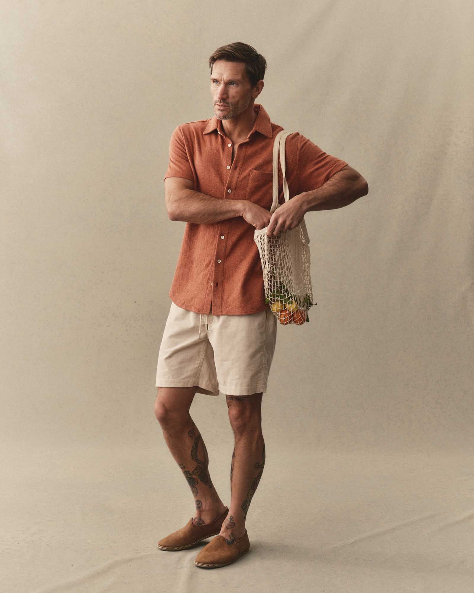 The Short Sleeve California in Heather Driftwood Double Knit - Image 2