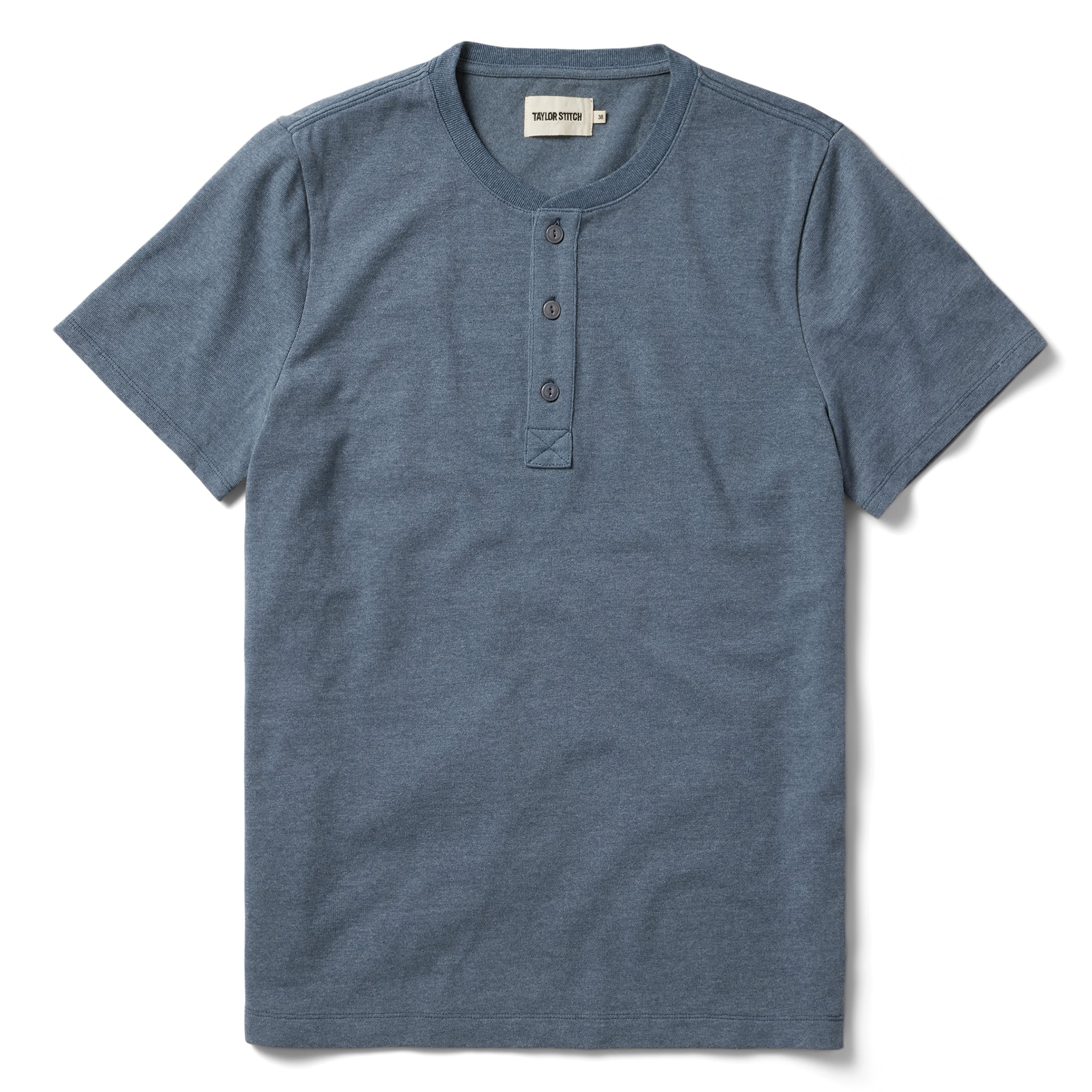 The Short Sleeve Heavy Bag Henley in Storm