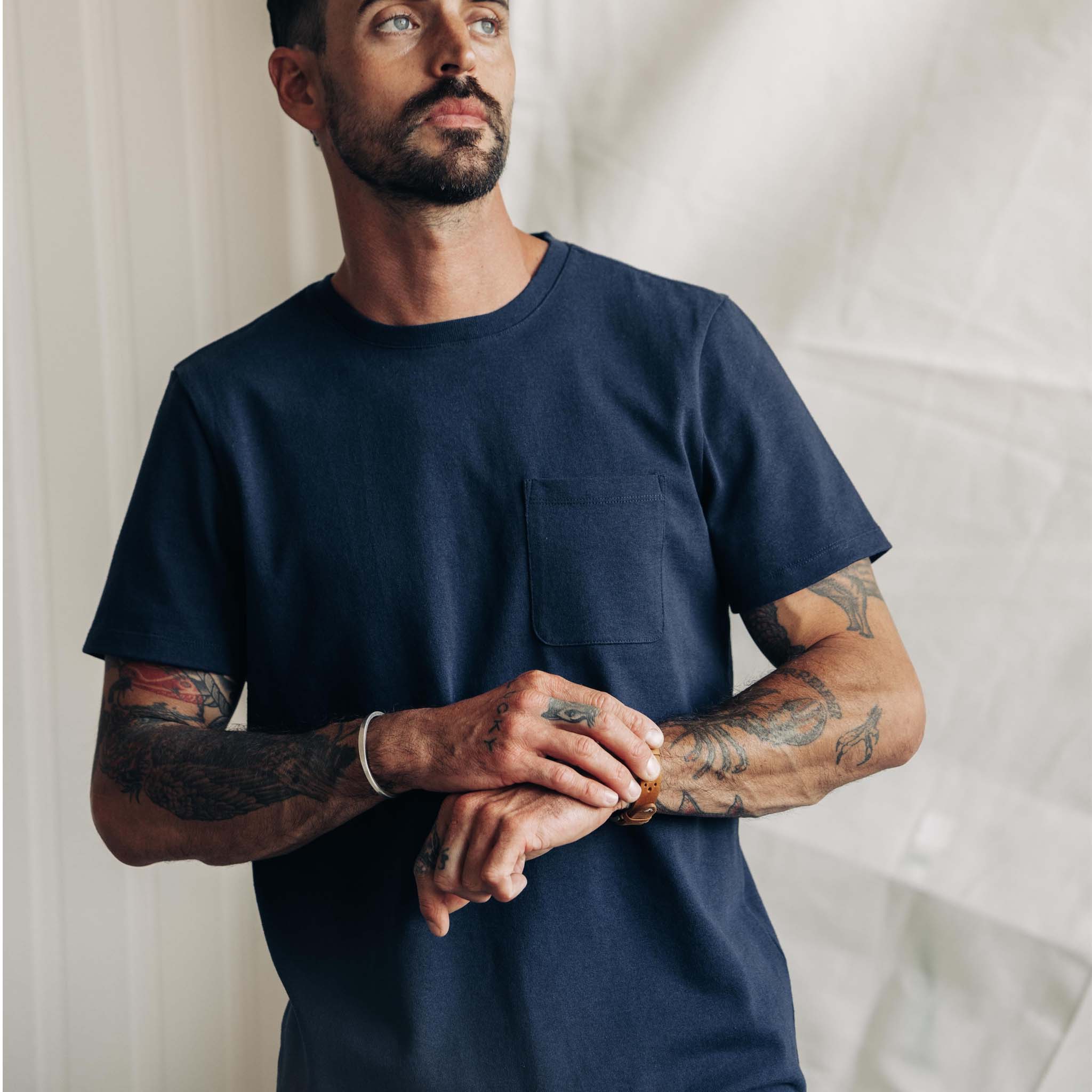 The Heavy Bag Tee in Navy - Image 2